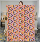 Art Deco inspired Sherpa blanket with glamorous golden patterns